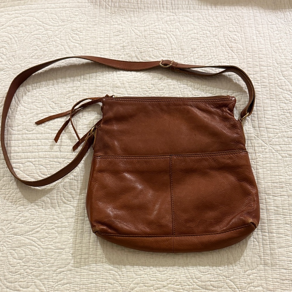 Margot Tan Leather Crossbody Bag